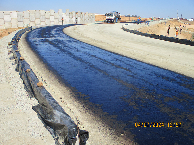 Loop and ramp roadworks under construction at the Mbudzi Interchange in Harare